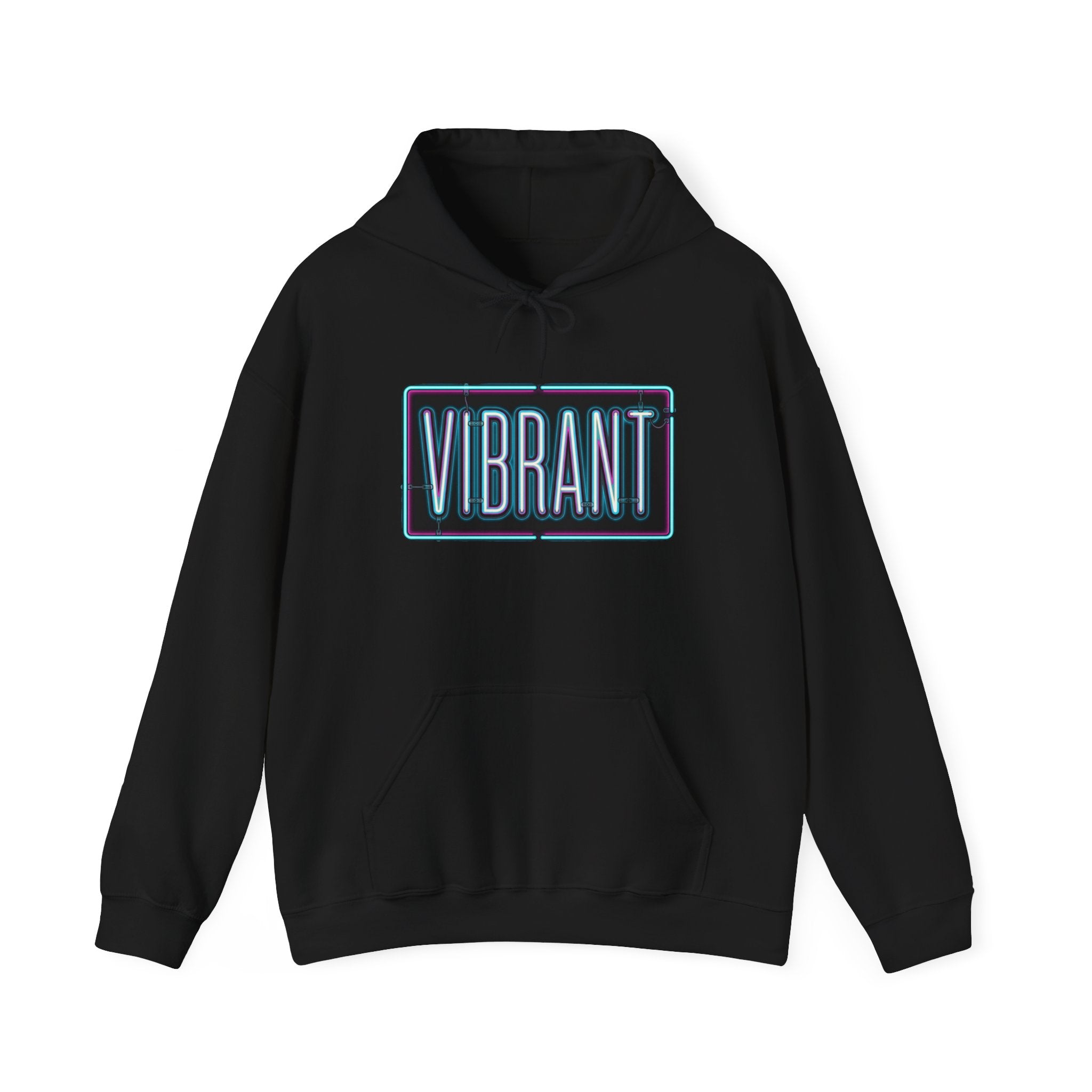 Vibrant Neon Logo Hoodie — Retro Glow Pullover