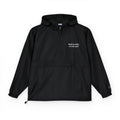 Champion Packable Anorak Jacket — Black Lightweight Windbreaker with Subtle Chest Logo