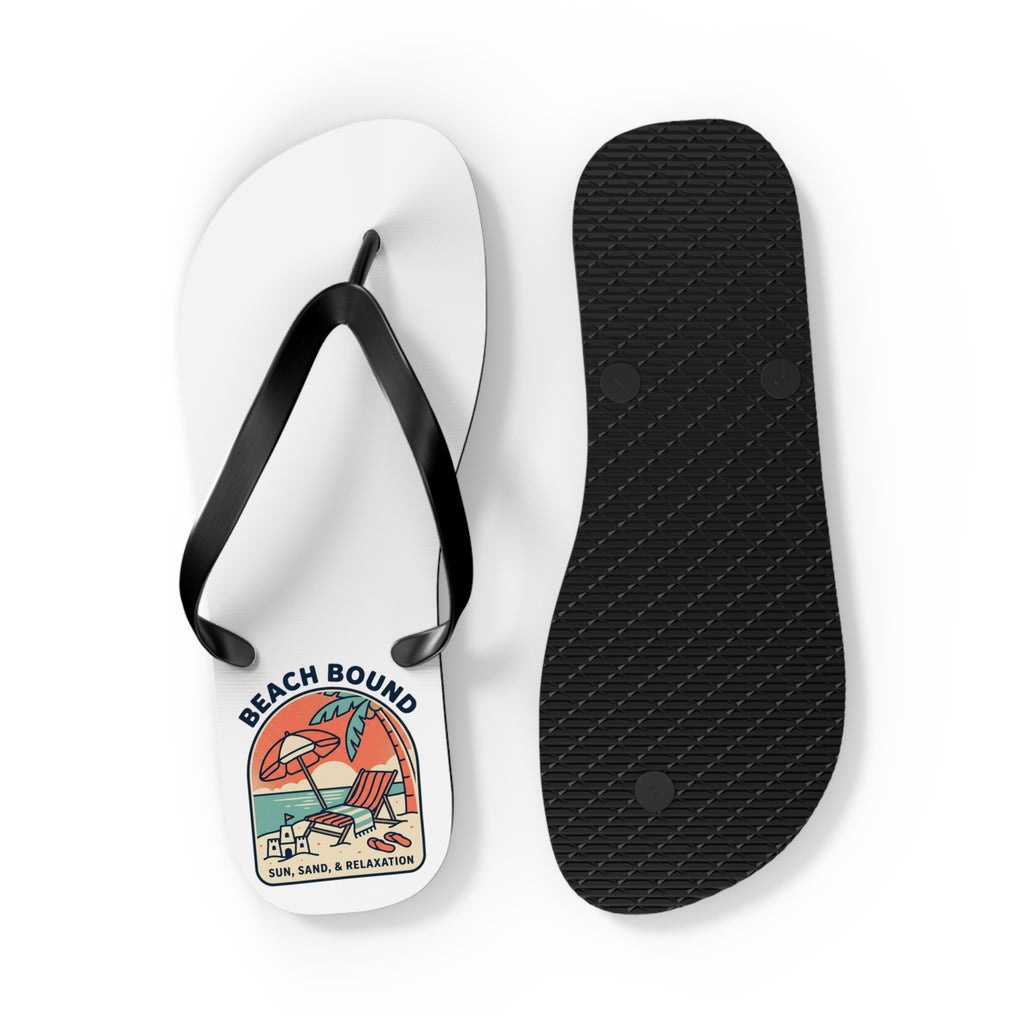 Beach Bound Flip Flops — Sun, Sand & Relaxation Graphic Sandals