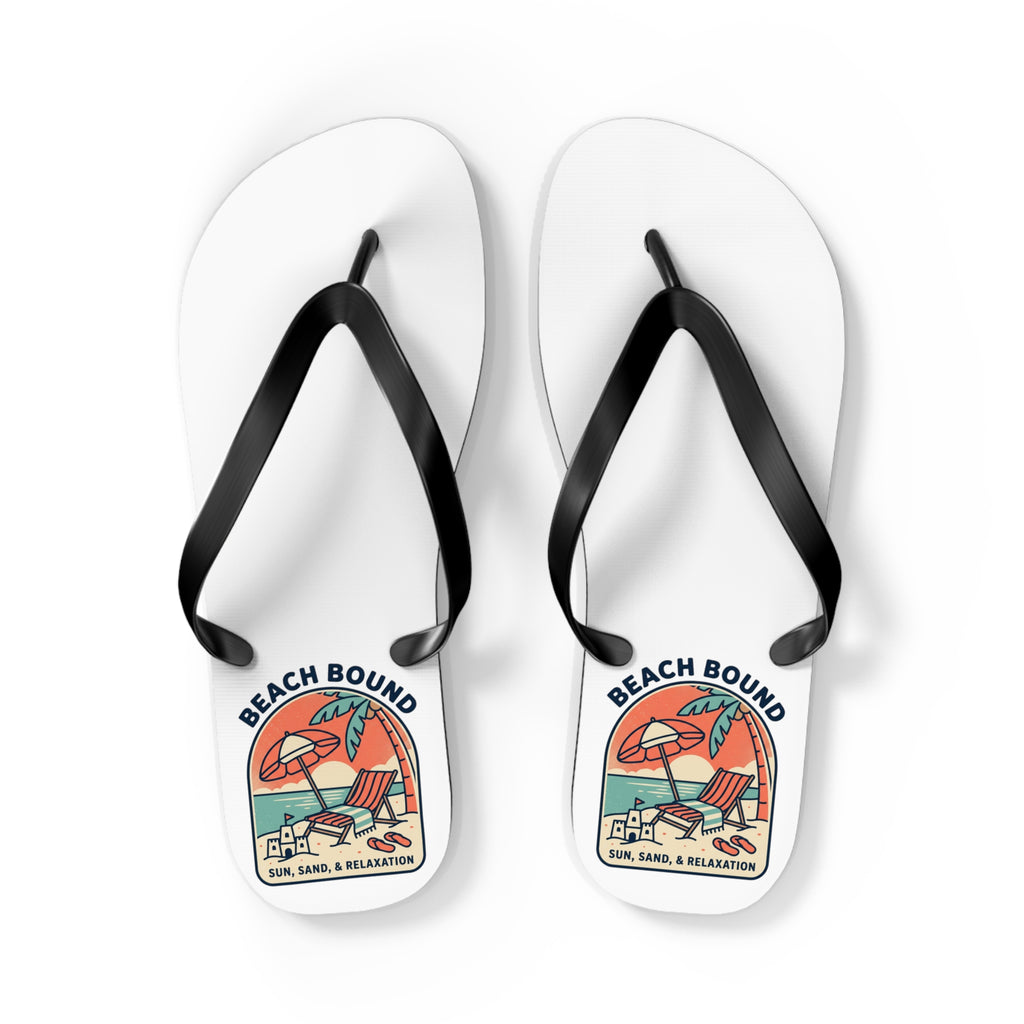Beach Bound Flip Flops — Sun, Sand & Relaxation Graphic Sandals