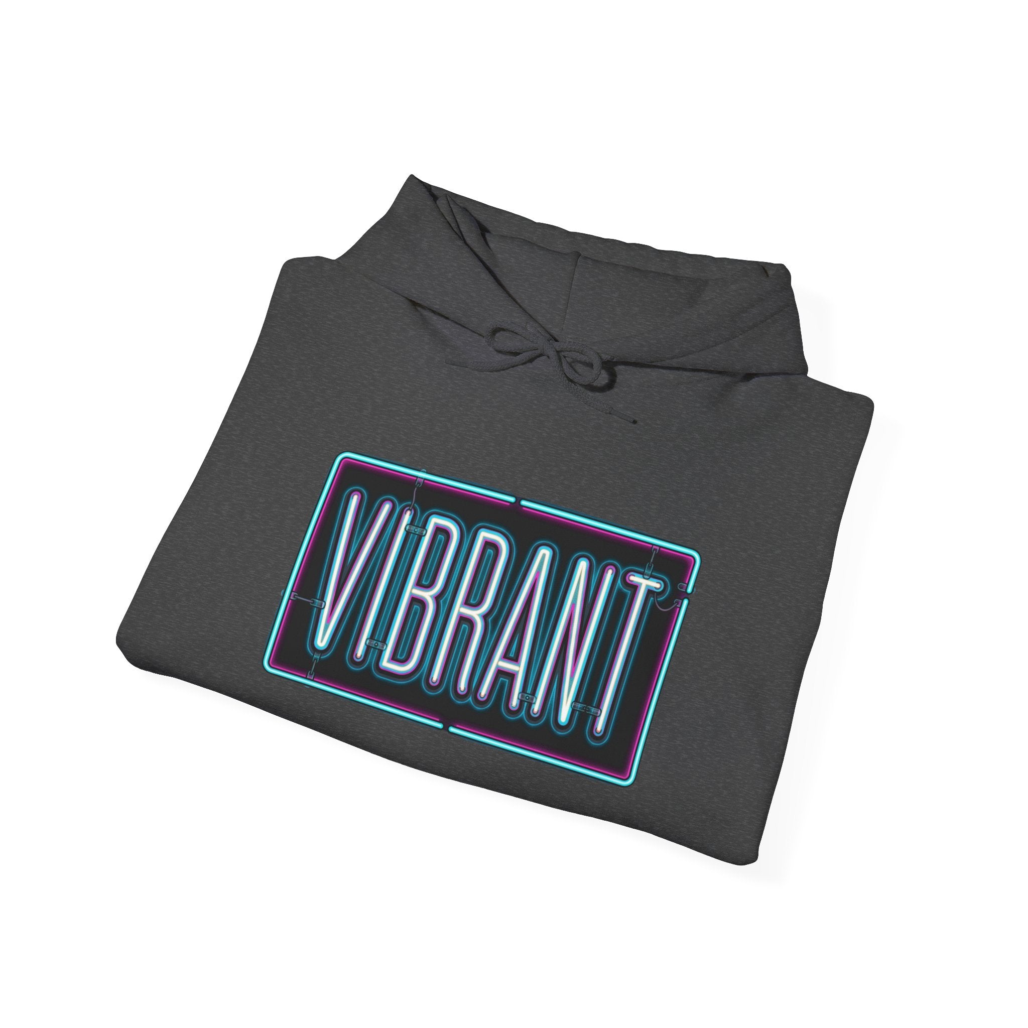 Vibrant Neon Logo Hoodie — Retro Glow Pullover