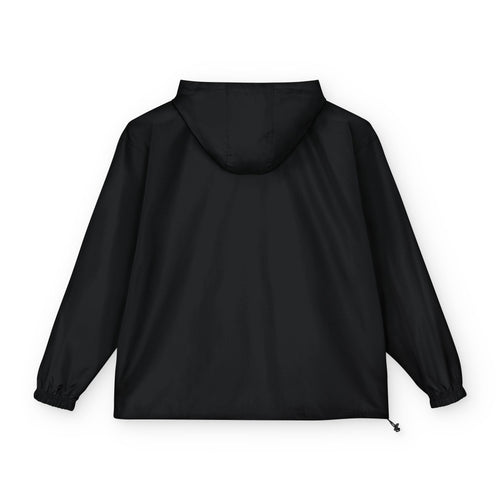 Champion Packable Anorak Jacket — Black Lightweight Windbreaker with Subtle Chest Logo